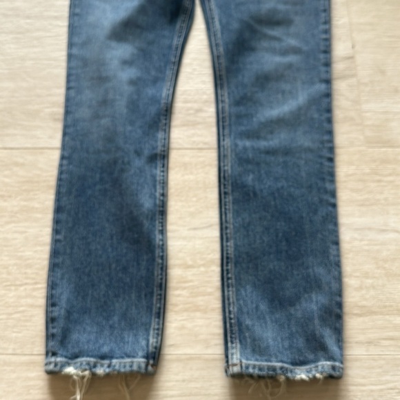 NWT AGOLDE Women's Willow Mid Rise Slim Crop Jean in color rush - Picture 10 of 13